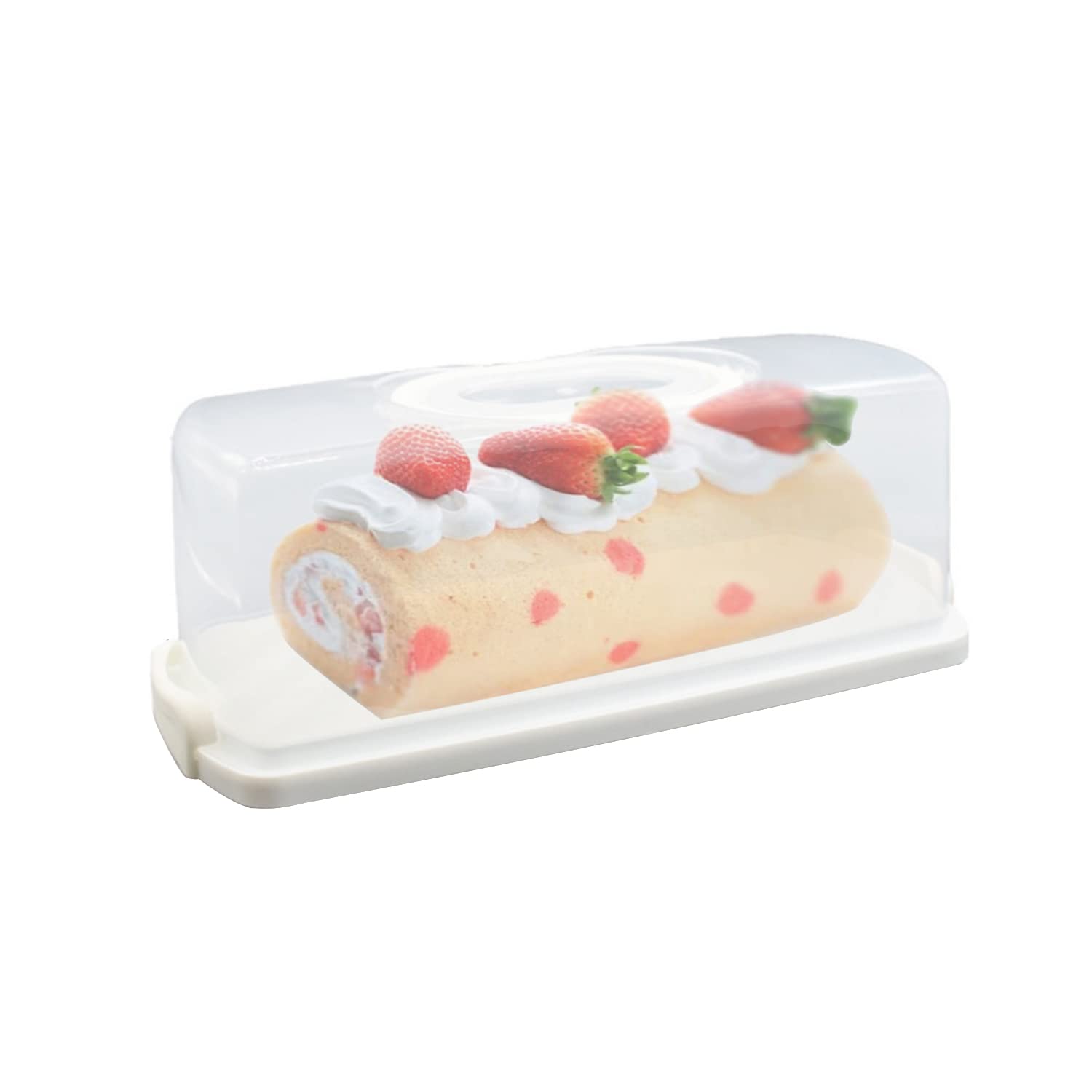 Portable Plastic Rectangular Loaf Bread Box, 13inch Translucent Cake  Container Keeper for Buns Rolls Pumpkin Cakes Bagels Pastries Doughnut White