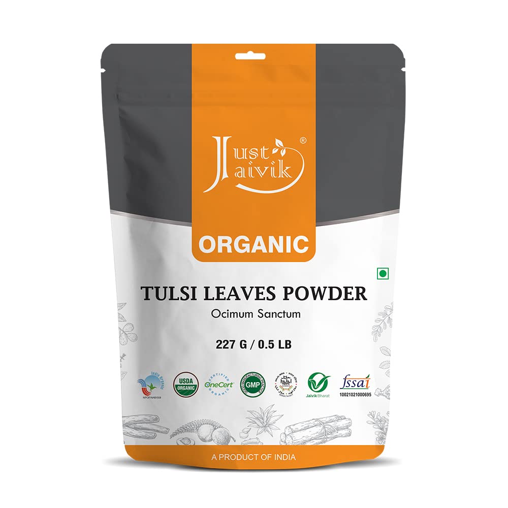 Just Jaivik 100 Organic Tulsi Powder Holy Basil Powder Ocimum