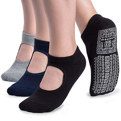 Yoga Socks (Black & Grey Anti-Slip) - Grey