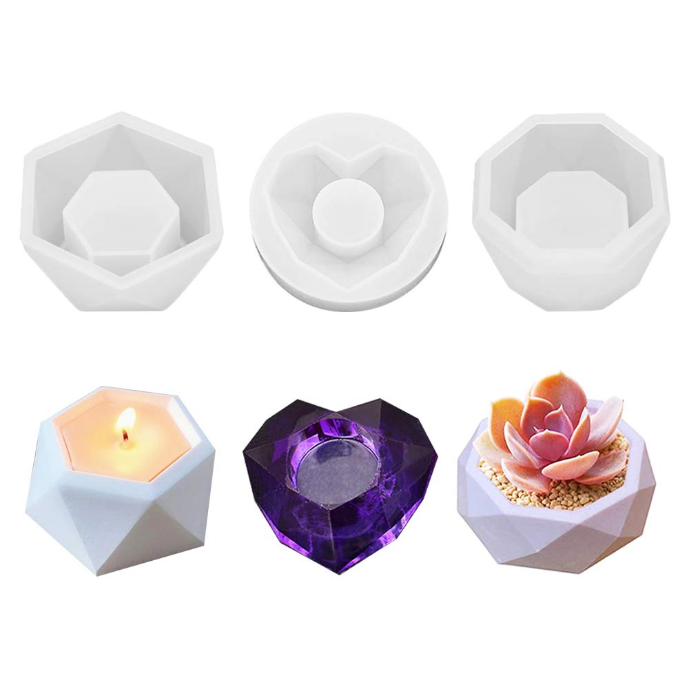 Pianpianzi Candle Molds Silicone Shapes Clear Stencil Sheets 24x24 Diamond  Painter Sheets Box Ashtray Storage Flower Holder Candle Epoxy Silicone  Multifunctional DIY Home DIY 