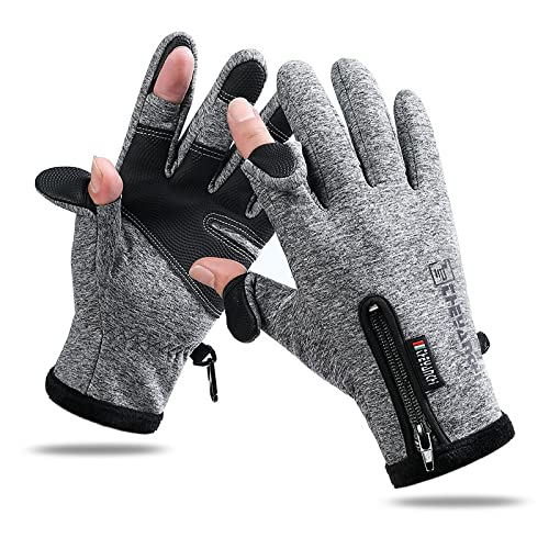 Winter Gloves - Touch Screen Waterproof Fishing Gloves For Cold Weather,  Anti-Arthritis Wrist Guard, Convertible Fingerless Mittens For Men And Women