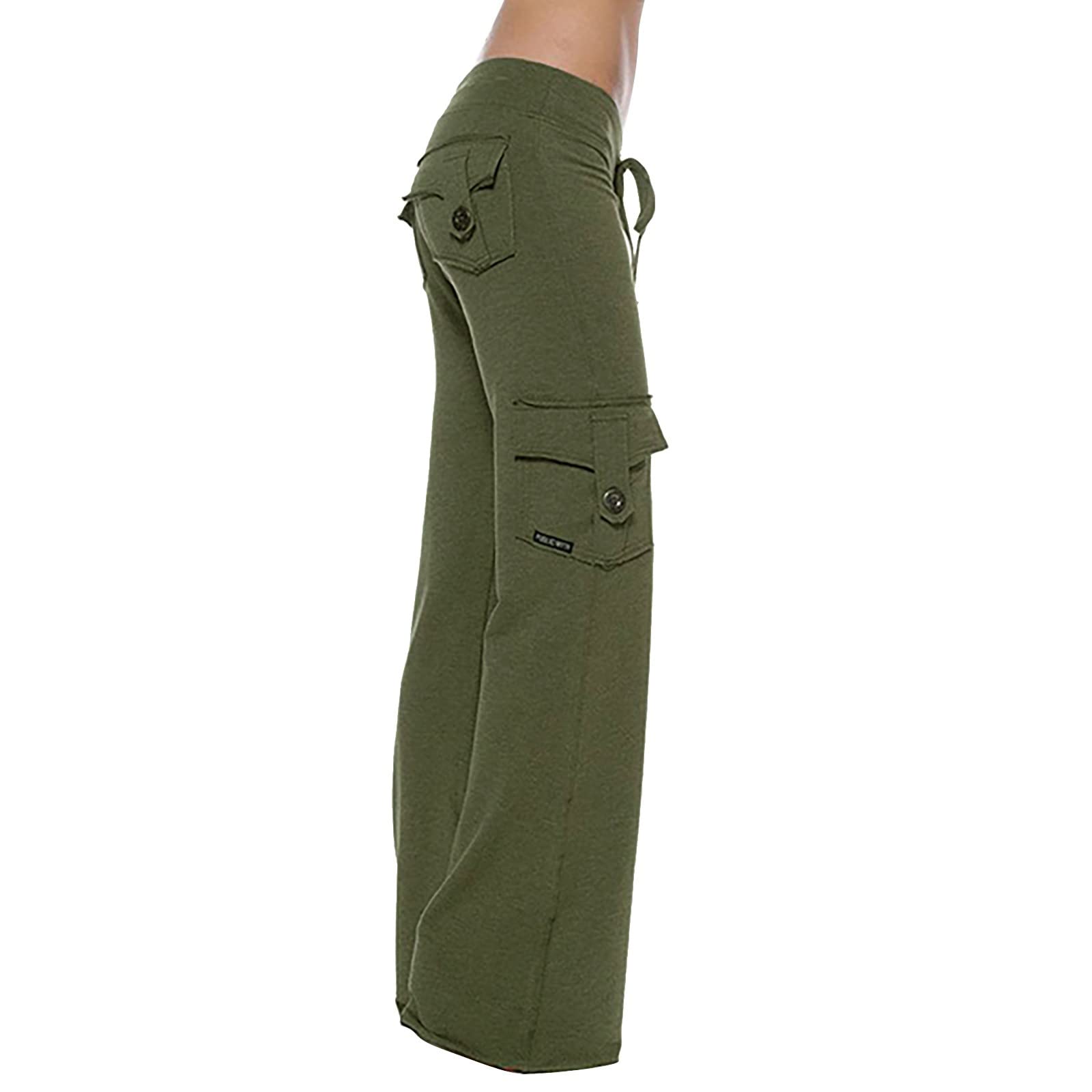 Winter Savings Clearance! Kukoosong Womens Pants Bootcut Yoga Pants with  Pockets for Women Wide Leg Pants Plus Size Cargo Pants High Waist Workout  Leggings Pants Tummy Control Work Pants Green XL 