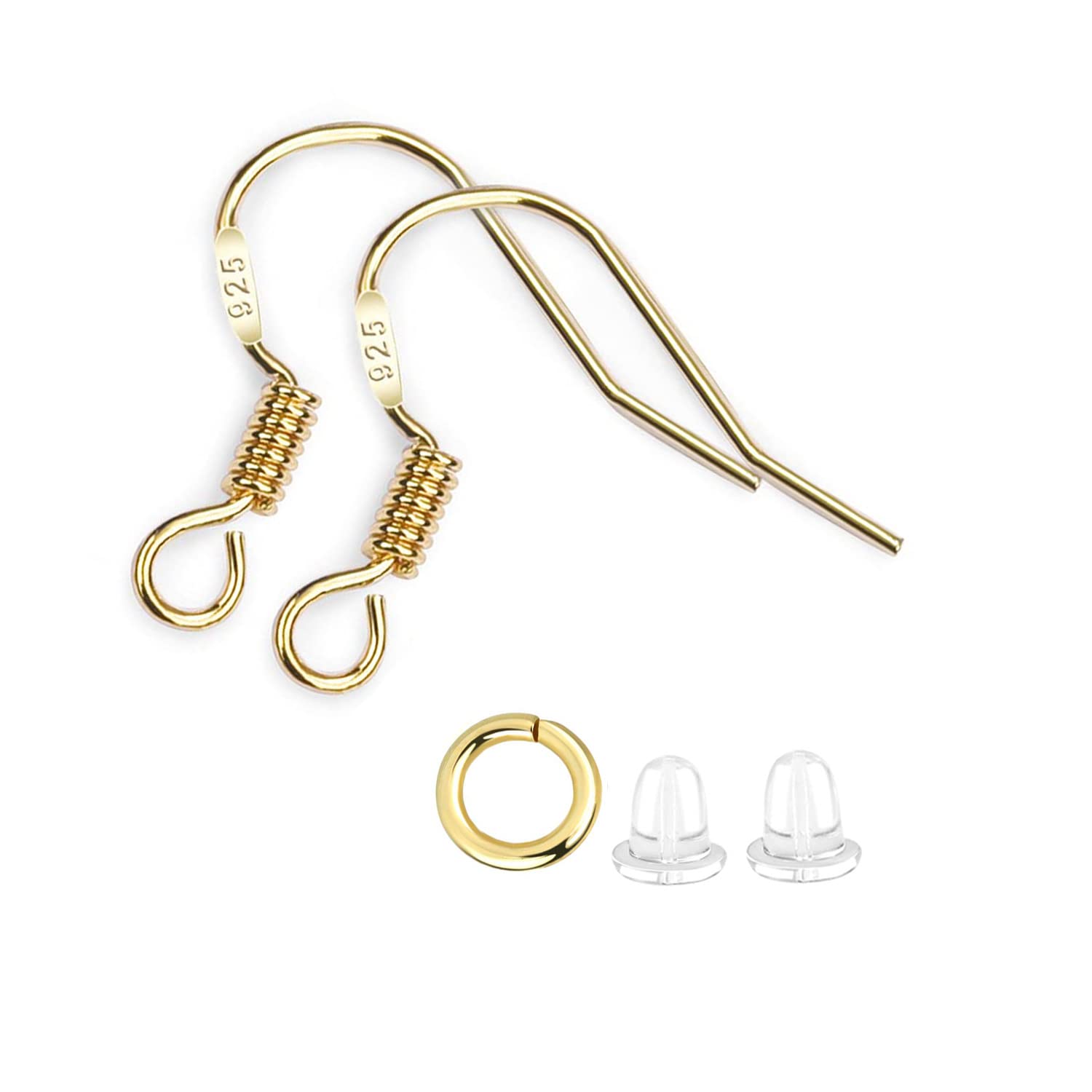 925 Sterling Silver Earring Hooks 200 PCS, Hypoallergenic Earring