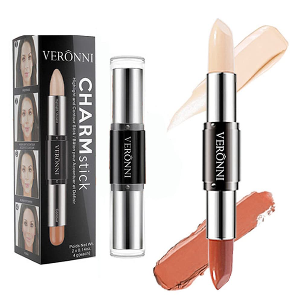 Mysense 6 Colors Contour Stick,Contour Concealer Highlighter Stick,Double  Head Body Face Brightens & Shades Make Up Foundation Cream Pen,3pcs