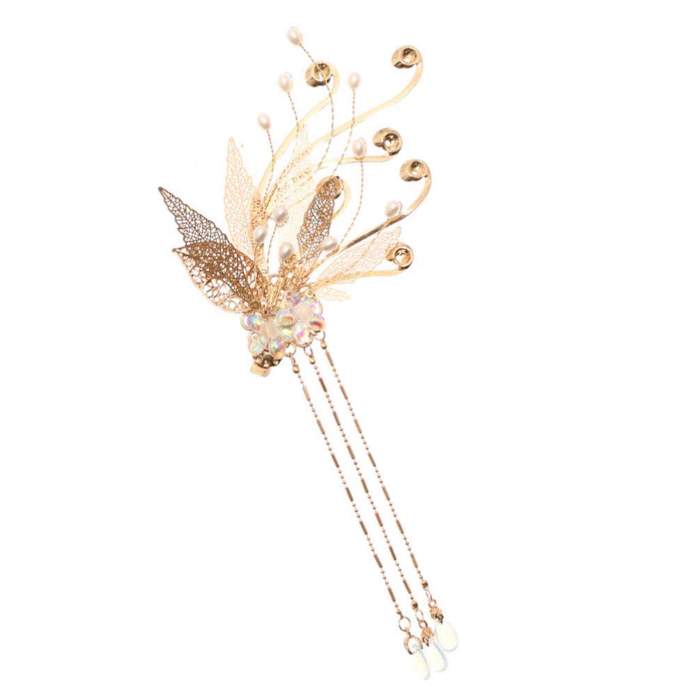 New Retro Hollow Leaf Pearl Brooches for Women Korea Elegant