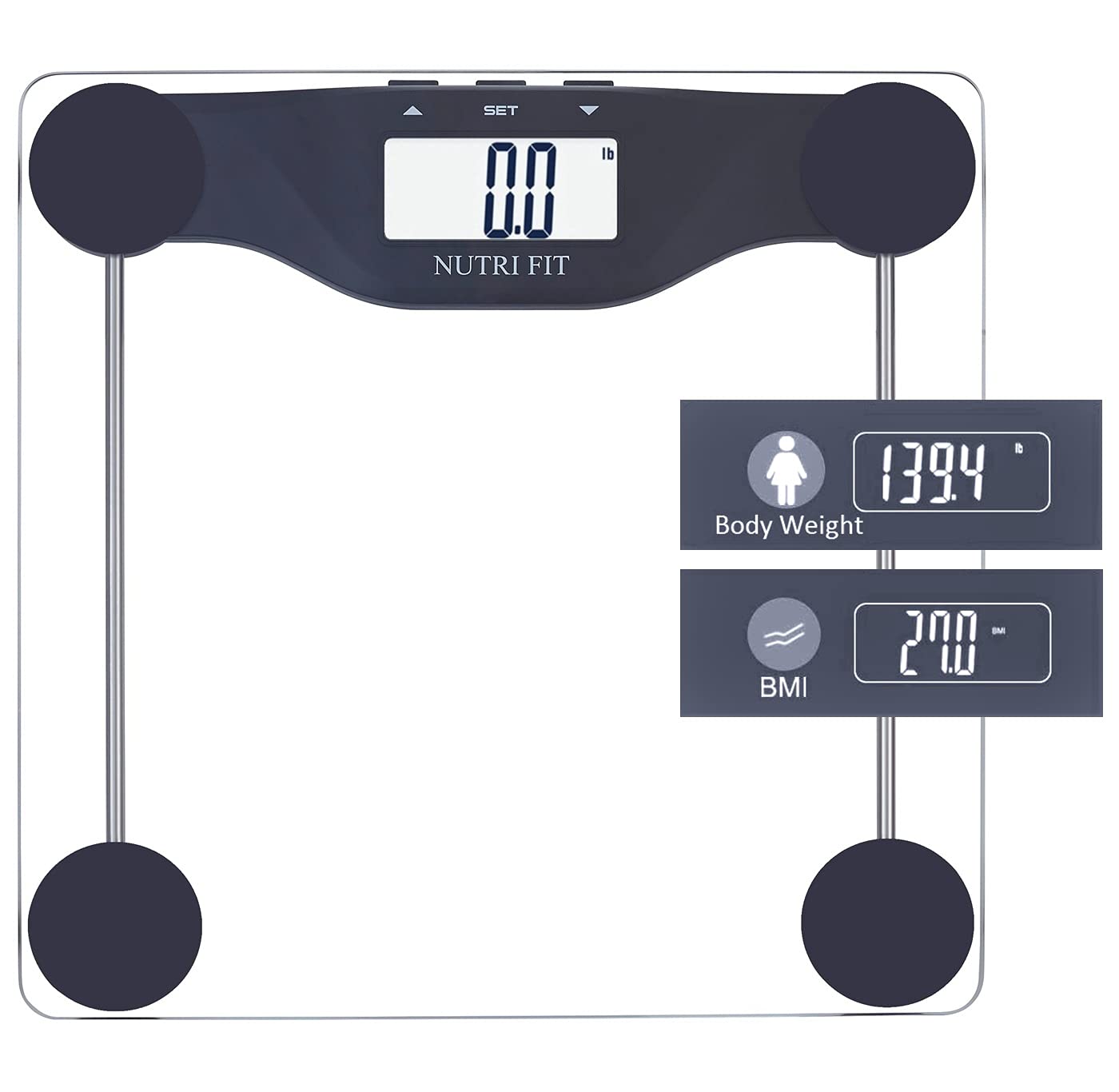 NUTRI FIT BMI Scale Digital Body Bathroom Scale Body Mass Index Body Weight  Analyzer for Heavy