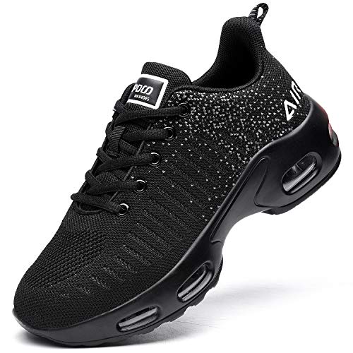 Quealent Women'S Walking Shoes Womens Running Shoes Ultra Lightweight  Breathable Walking Shoes Fashion Sneakers Mesh Workout Casual Sports  Shoes,Black 8.5 