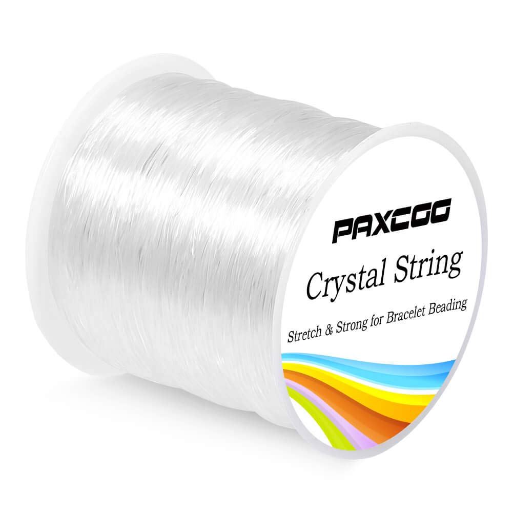 Paxcoo 1mm Elastic Bracelet String Cord Stretch Bead Cord for Jewelry  Making and Bracelet Making White