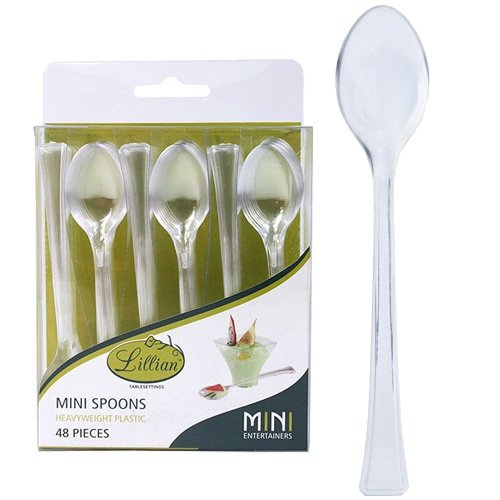 Clear Disposable Plastic Large Serving Spatulas (48 Spatulas)