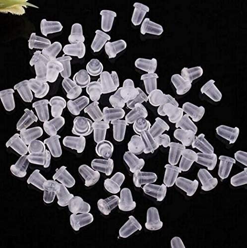 Earring Backs,Rubber Earring Backs for Studs/Droopy Ears,Earring Backs  Rubber Plastic Earring Backs Flat Earring Backs Clear Earring Backs Earring  Backings Earring Backs for Heavy Earring(100) 100 pcs 4mm