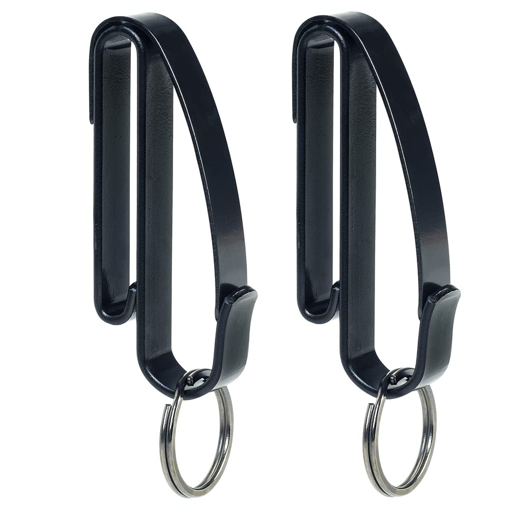 SdTacDuGe Metal Key Ring Holder Quick Hook System Belt Loop Fit up to 2.25  wide belt,Tactical Key Holder with Detachable Key Ring for Duty Belt,  Lanyards,Gifts for Men Women-2 Pack