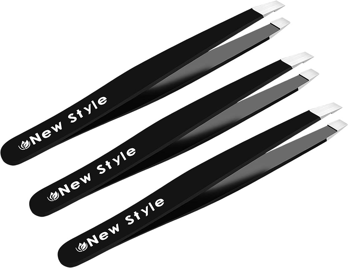 Professional Eyebrow Tweezers Stainless-Steel Hair Beauty Flat Tweezers  Plucker