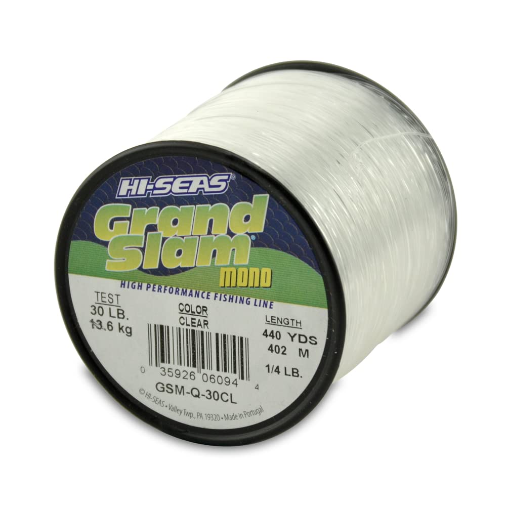  HI-SEAS Grand Slam Fluorocarbon Coated Line, 4 lb / 1.8 kg Test,  009 in / 0.23 mm Dia, Clear, 300 yd / 274 m : Fishing Line Spooling  Accessories : Sports & Outdoors