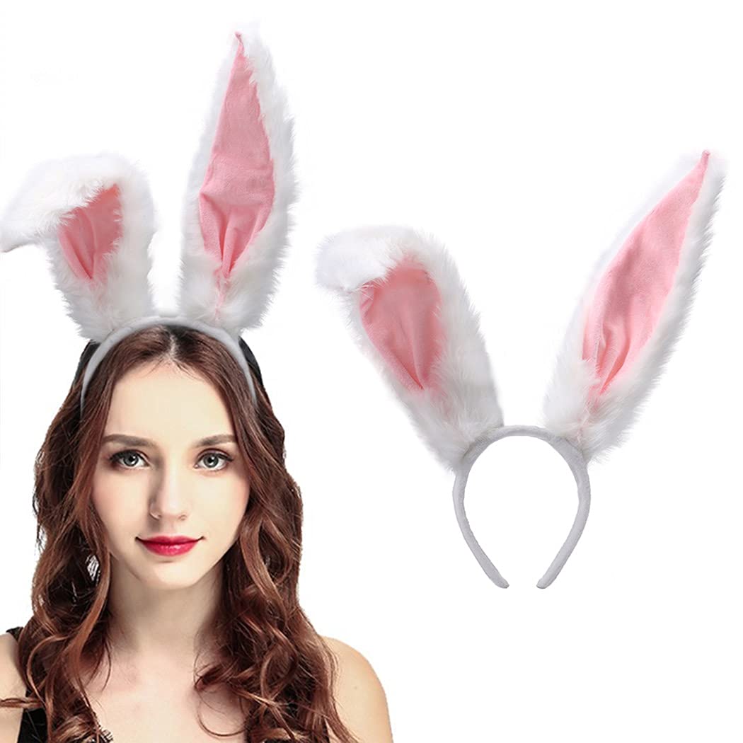 White Bunny Ears Headband