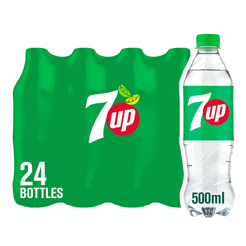 7up Lemon Lime Fizzy Drink 24 X 500ml Bottles Refreshing Soda Beverage