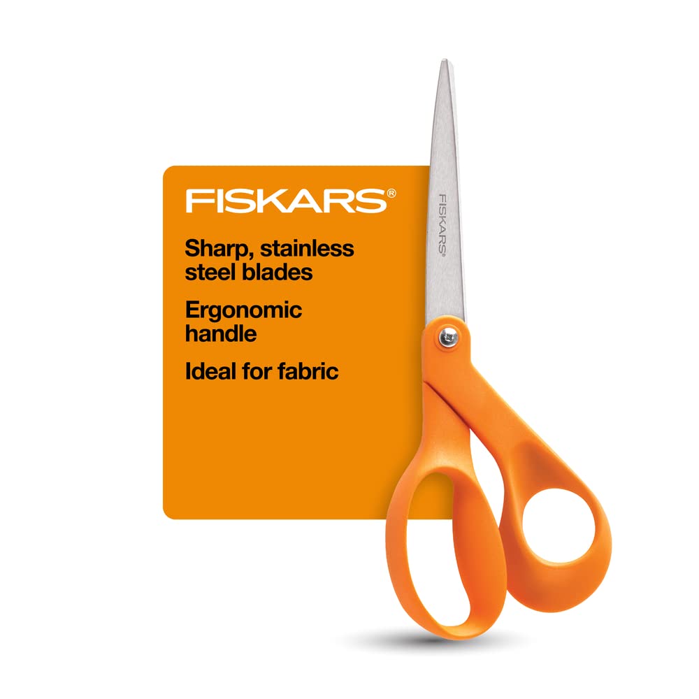 Fiskars Paper, Total Length: 17 cm Scissors, one size, Orange