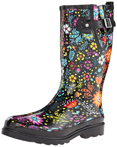 Western Chief Women's Garden Play Rain Boots, Black, 8