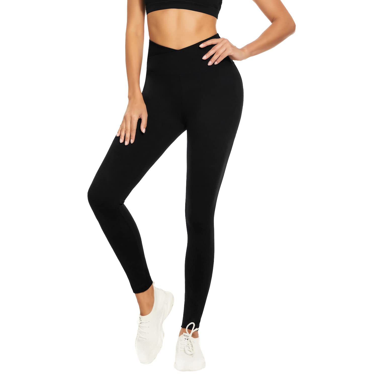 Amazon.com: MOOSLOVER Women Crossover V Waist Butt Lifting Leggings High  Waisted Yoga Pants(S,Black-722) : Clothing, Shoes & Jewelry