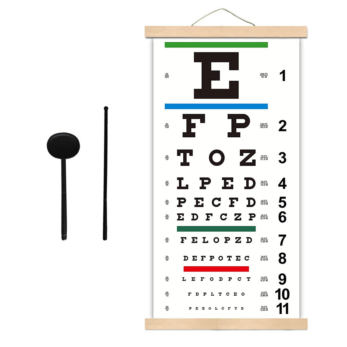 Eye Exam Chart Vision Eye Test Chart Snellen Eye Charts for Eye Exams 20  Feet Symbol Novelty Medical Wall Occluder Vision Black Wood Framed Art  Poster 14x20 - Yahoo Shopping