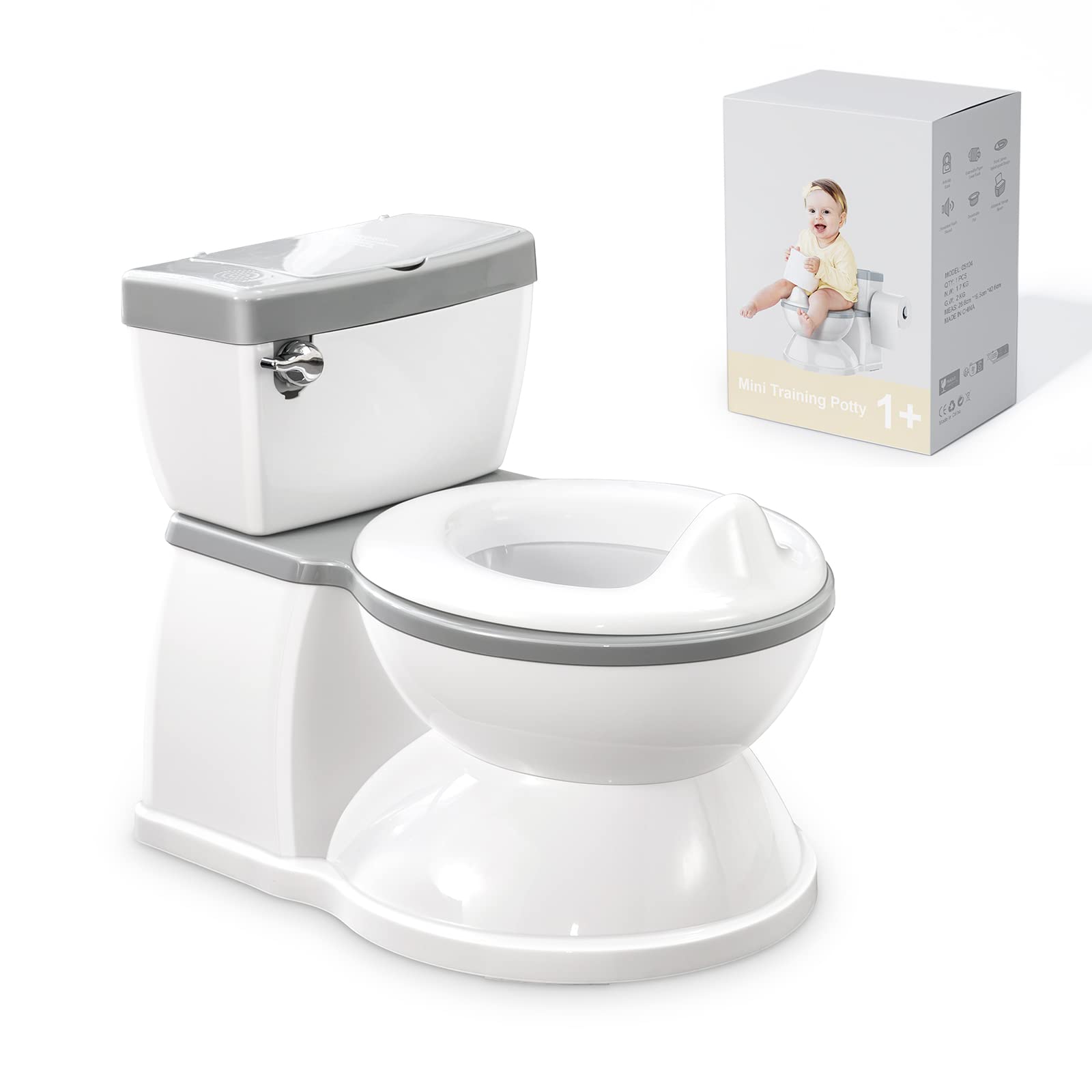 SYCYH Baby Real Potty Training Toilet with Life-Like Flush Button
