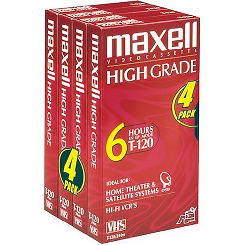 Maxell HG T-120 VHS Tape (4-Pack) (Discontinued by Manufacturer)