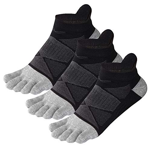 Meaiguo Womens Toe Socks Cotton Five Finger Socks No Show Toe Socks for  Running Black/3pairs