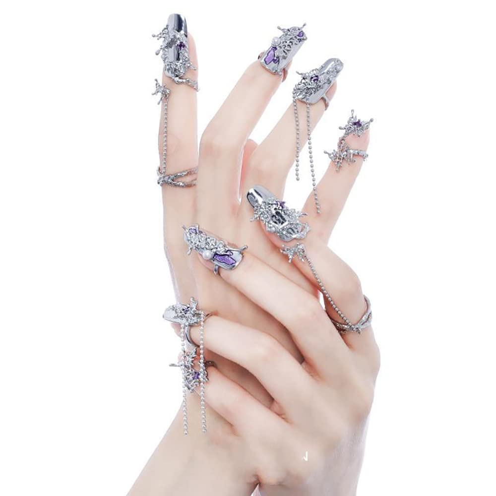 Fingernail Ring, Fingertip Nail Ring Set, Armor Rings, Nail Armor, Finger  Nail Ring, Nail Jewelry, Fingertip Nail Rings 