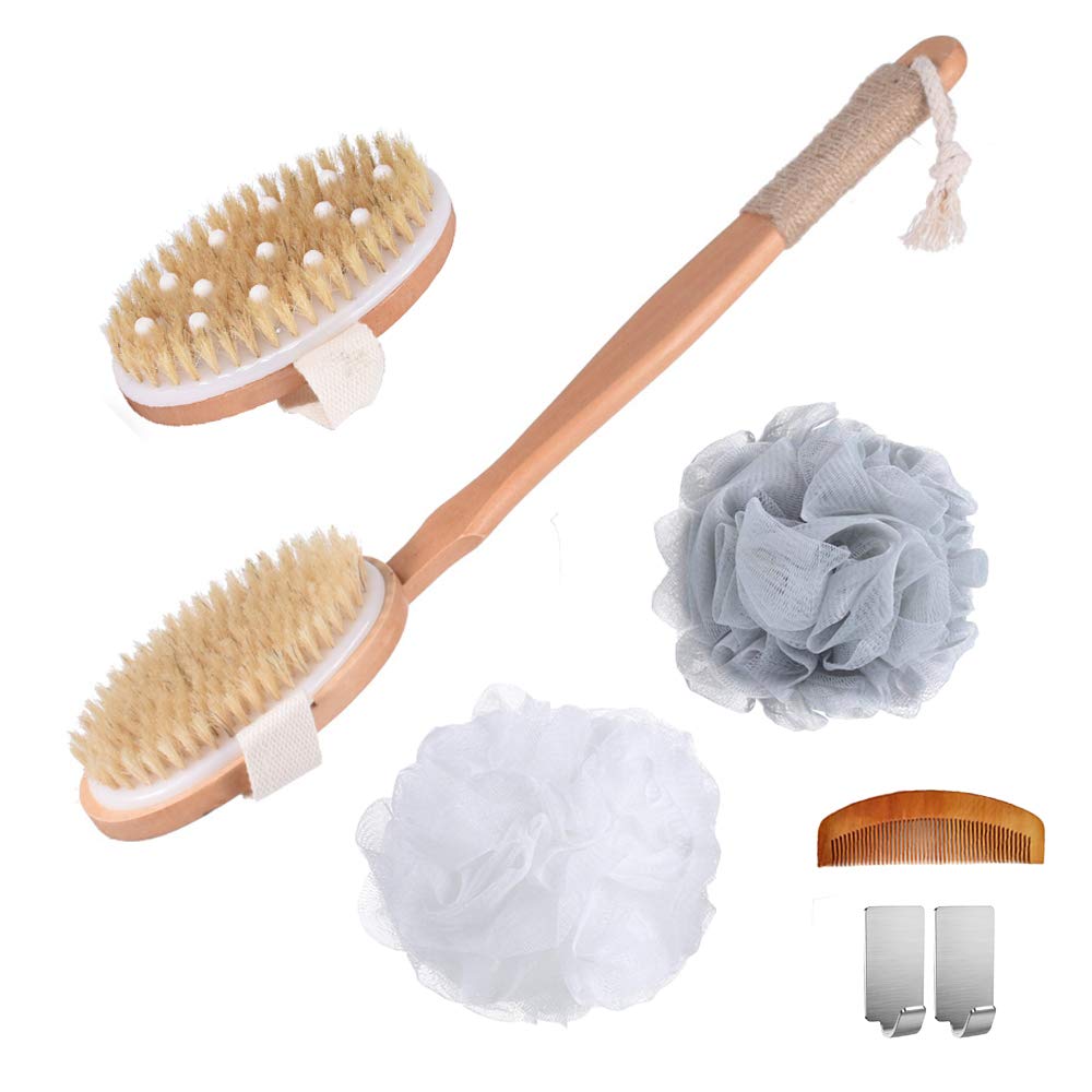 Bath Brush Back Scrub Scrubber Massager Body Shower Back 14 Spa