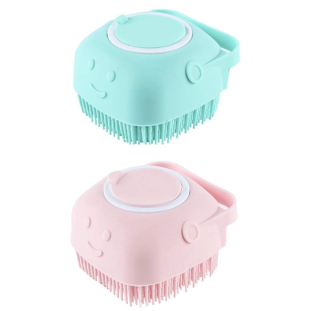Soap Dispensing Silicone Scrubber - Pink