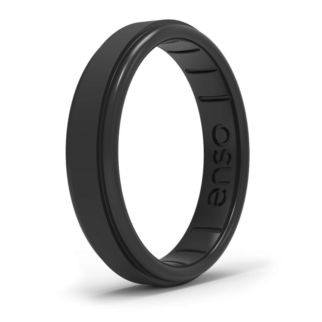 Enso Rings Dualtone Series Silicone Ring - White/Obsidian - 14