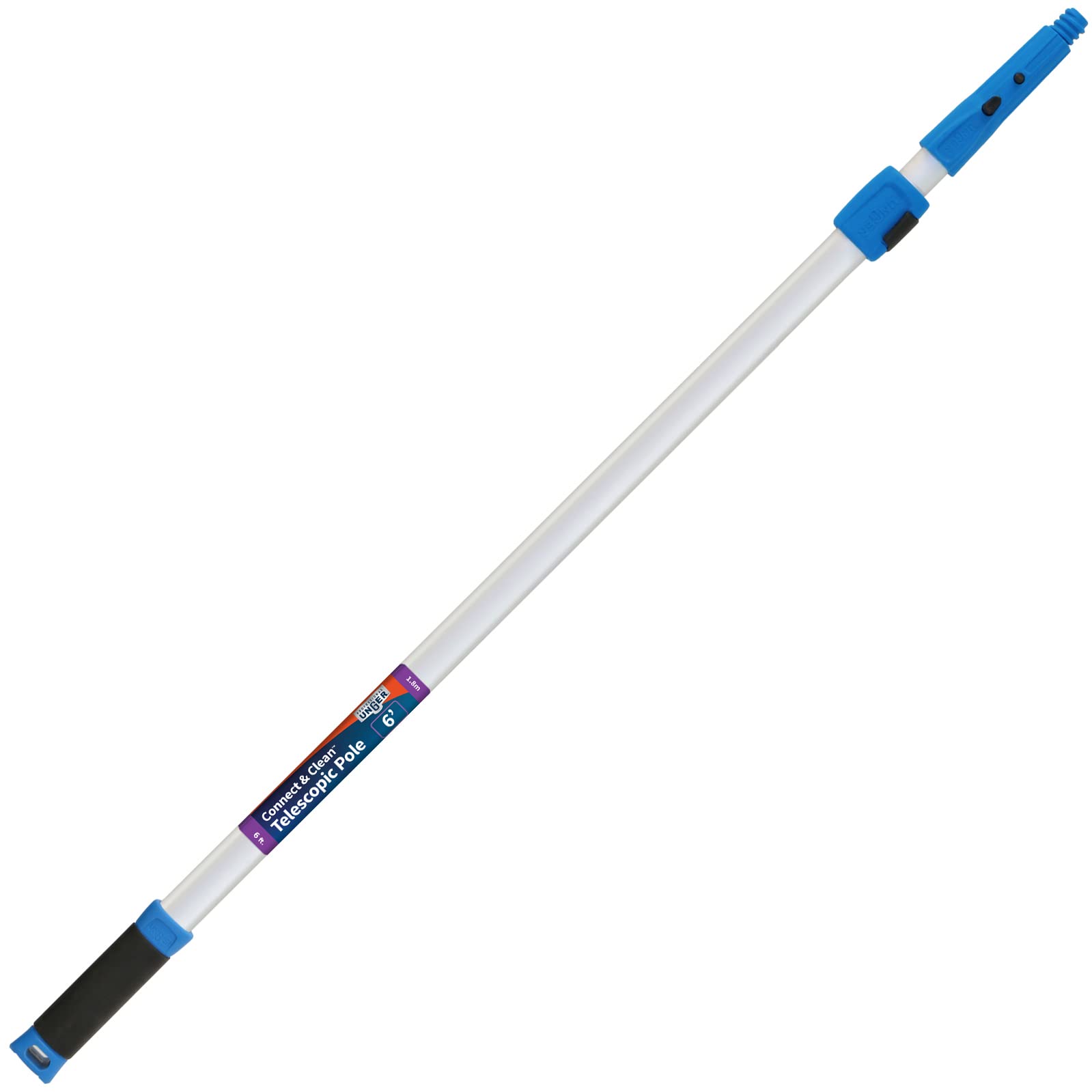 Unger Professional Connect & Clean 3-6 Foot Telescoping Extension  Multi-Purpose Pole with Quick-Flip