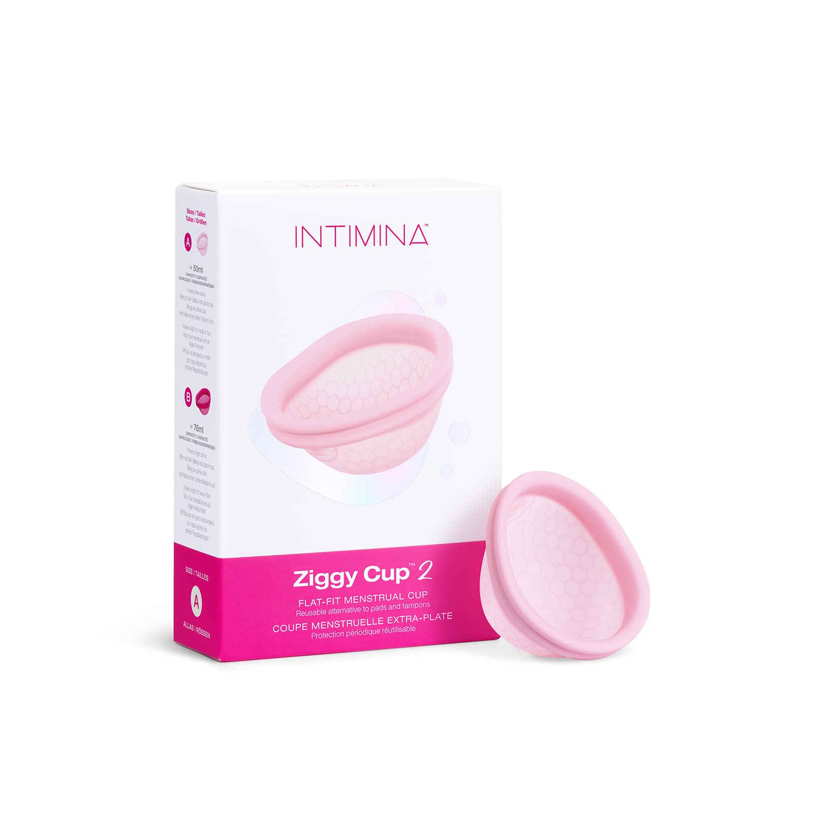 Intimina Ziggy Cup 2 New Generation Ultra Thin Flat Fit Reusable Menstrual Disc A