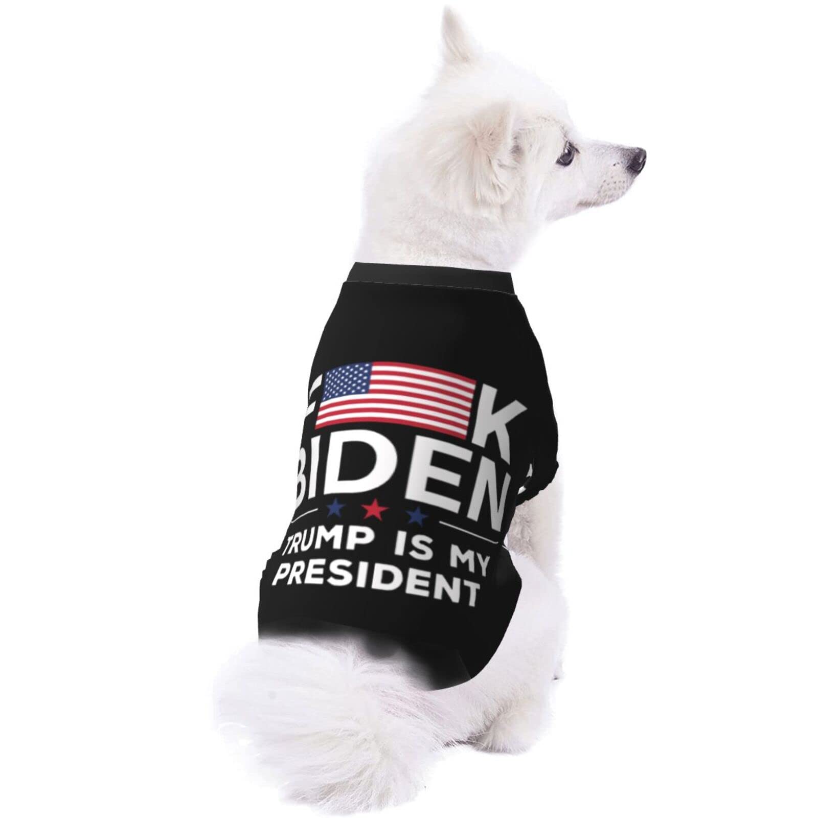 SHAMZBEST Fuck Biden America Flag Trump is My President Fashion Pet Costume  Hoodies Small Pets Wear