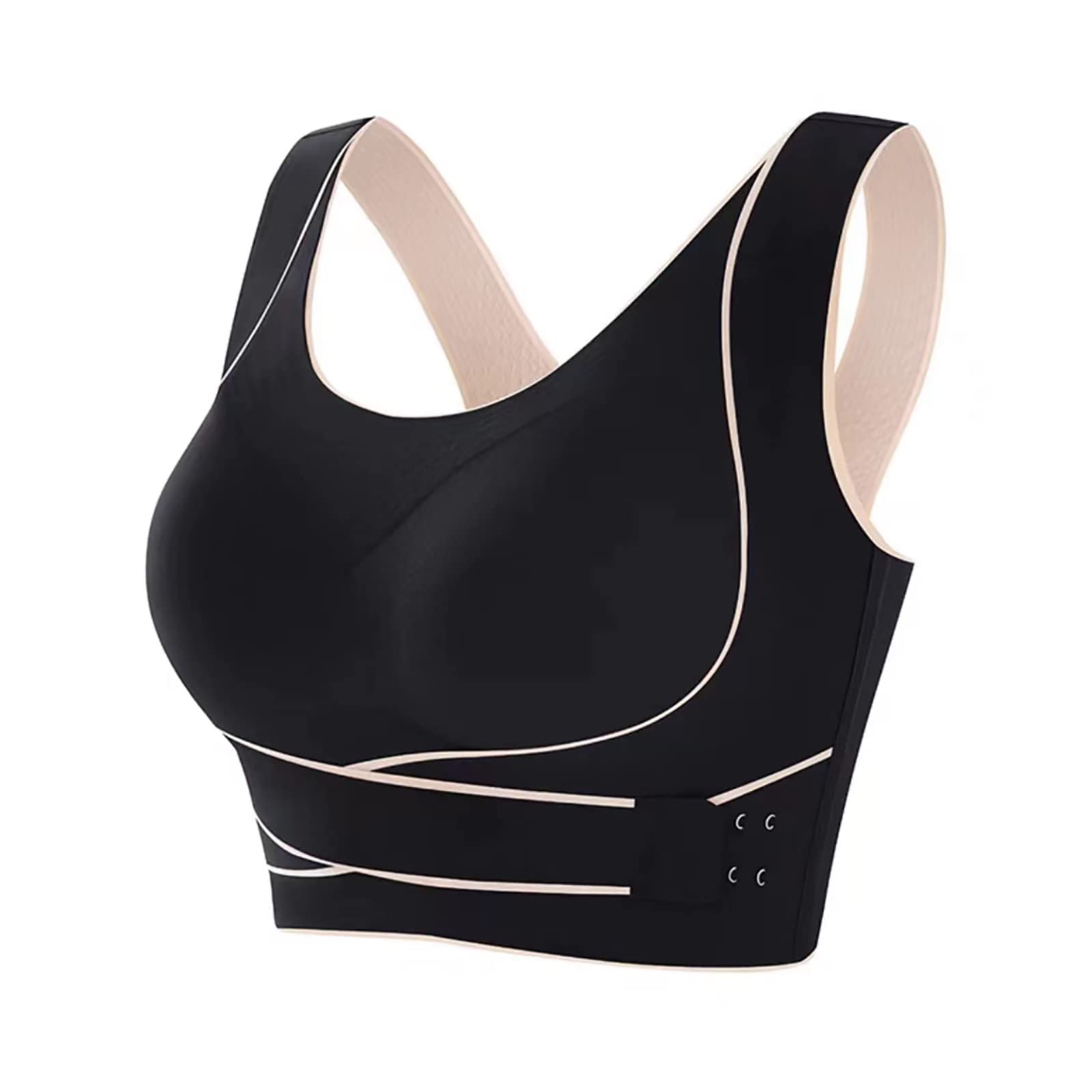 LANGAD Sports Bras Push up Cross-Back Straps Hook-and-Eye Closure Running  Fitness Bra Top Clothing Women Training Yoga Bras-Black_M : :  Clothing, Shoes & Accessories
