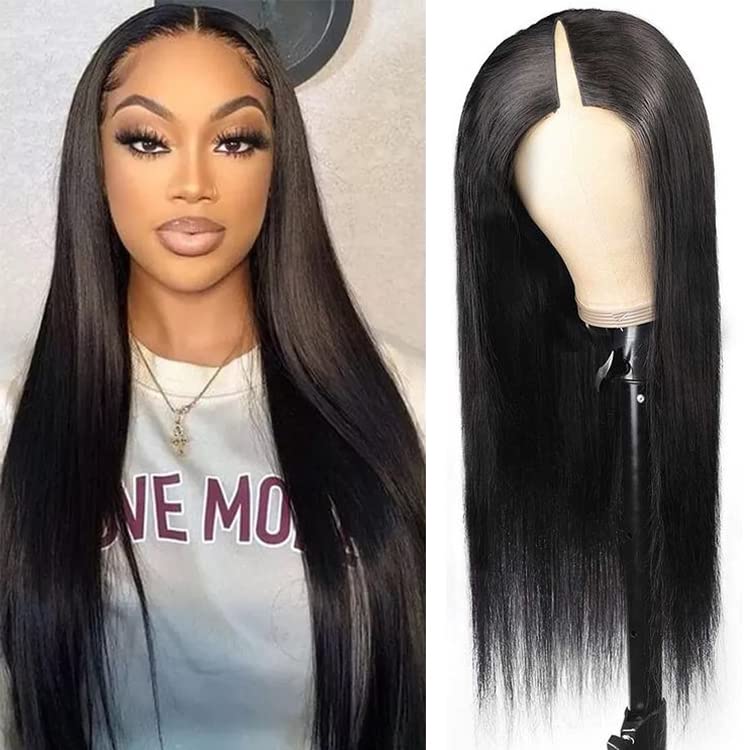 Straight U Part Wig Human Hair Wigs for Black Women Lemoda Brazilian Straight Hair Wig Can Be Permed and Dye