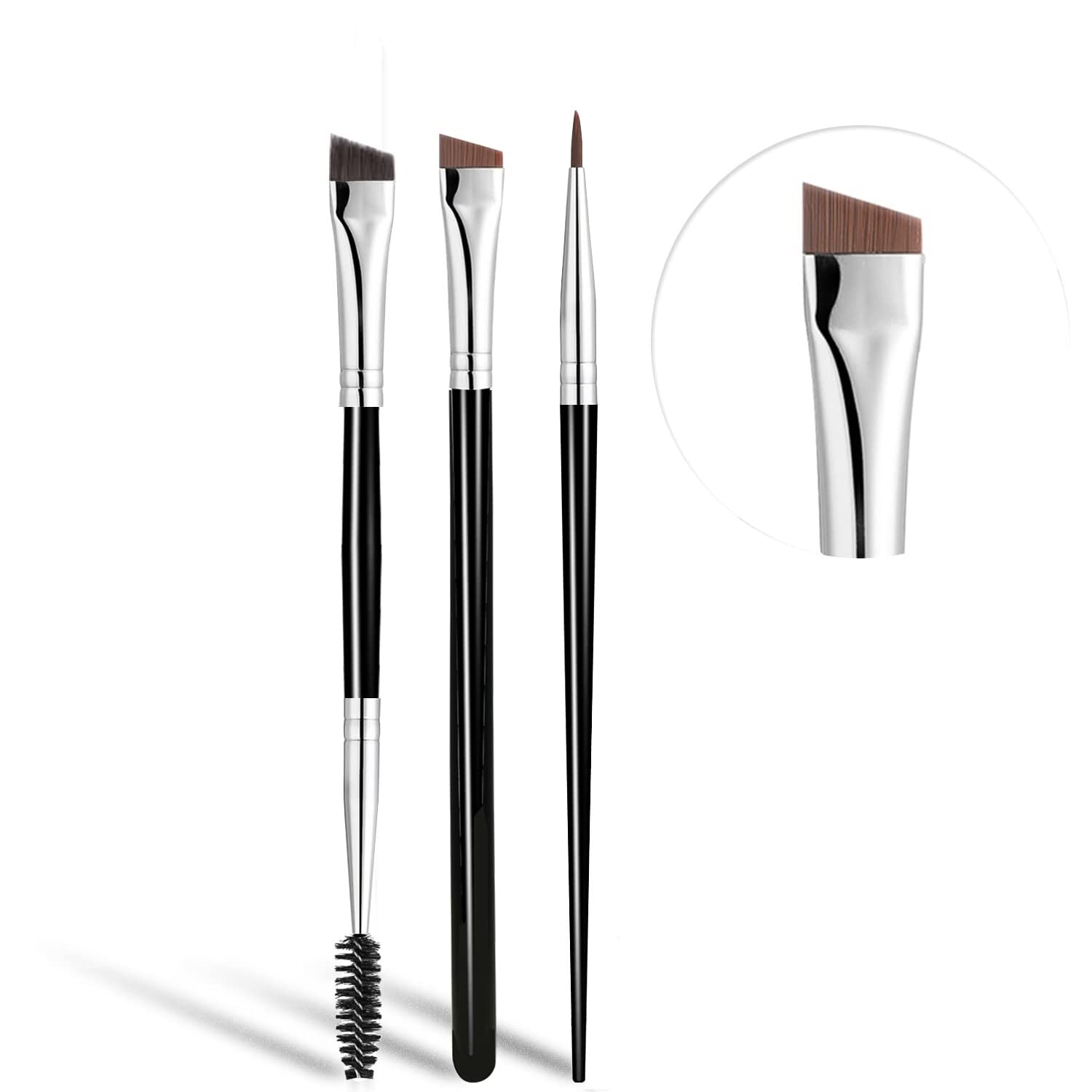 Ultra thin Angled Flat Fine Brush Set - 2 Brushes - Skinbae Co