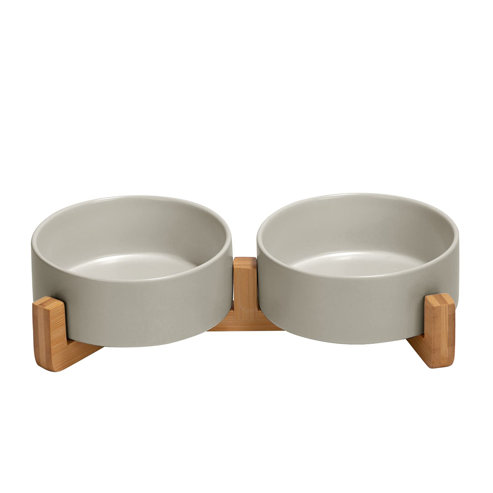 Y YHY Ceramic Dog and Cat Bowl Set, 24oz Dog Food Water Bowls with Wooden  Stand, Modern Cute Weighted Pet Bowls Set for Small Size Dogs & Medium  Sized