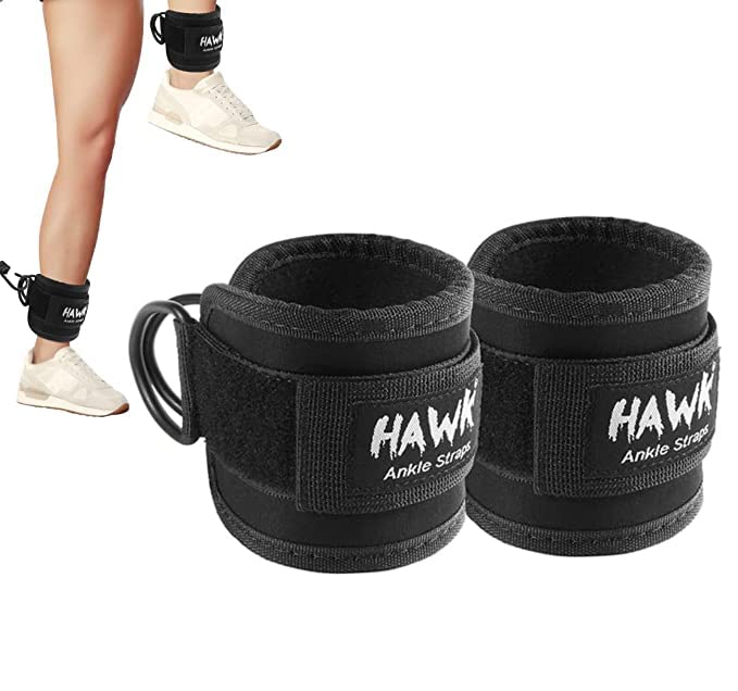Ankle Straps for Cable Machines Padded Ankle Cuffs (Pair) - for