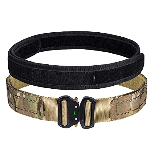 Military Tactical Belt with Velcro Fastening System, Wearing on