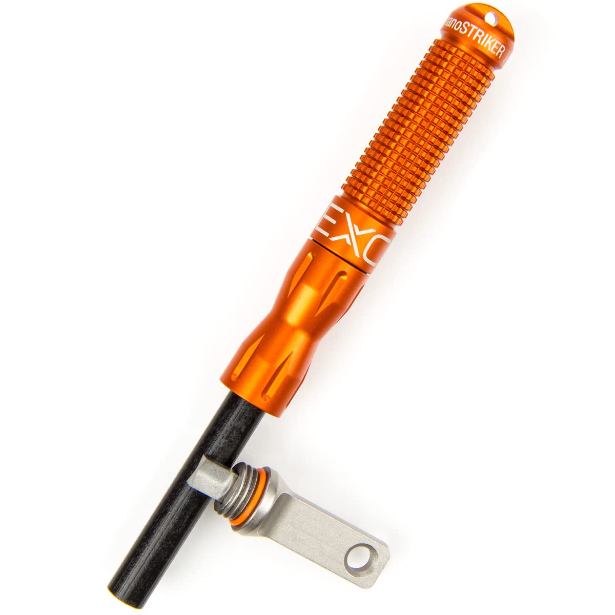 Exotac nanoSTRIKER XL Self Contained Ferrocerium Fire-Starter with  Stainless Steel and Tungsten Carbide Striker, Waterproof 1/4 in. Ferro Rod  Produces Up To 3,000 Fire-Starting Strikes Blaze Orange