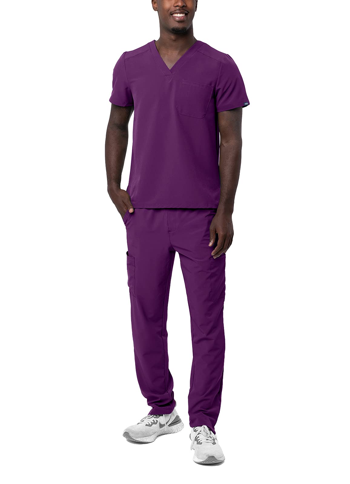 Unisex V-Neck Scrub Top & Drawstring Cargo Scrub Pant Set