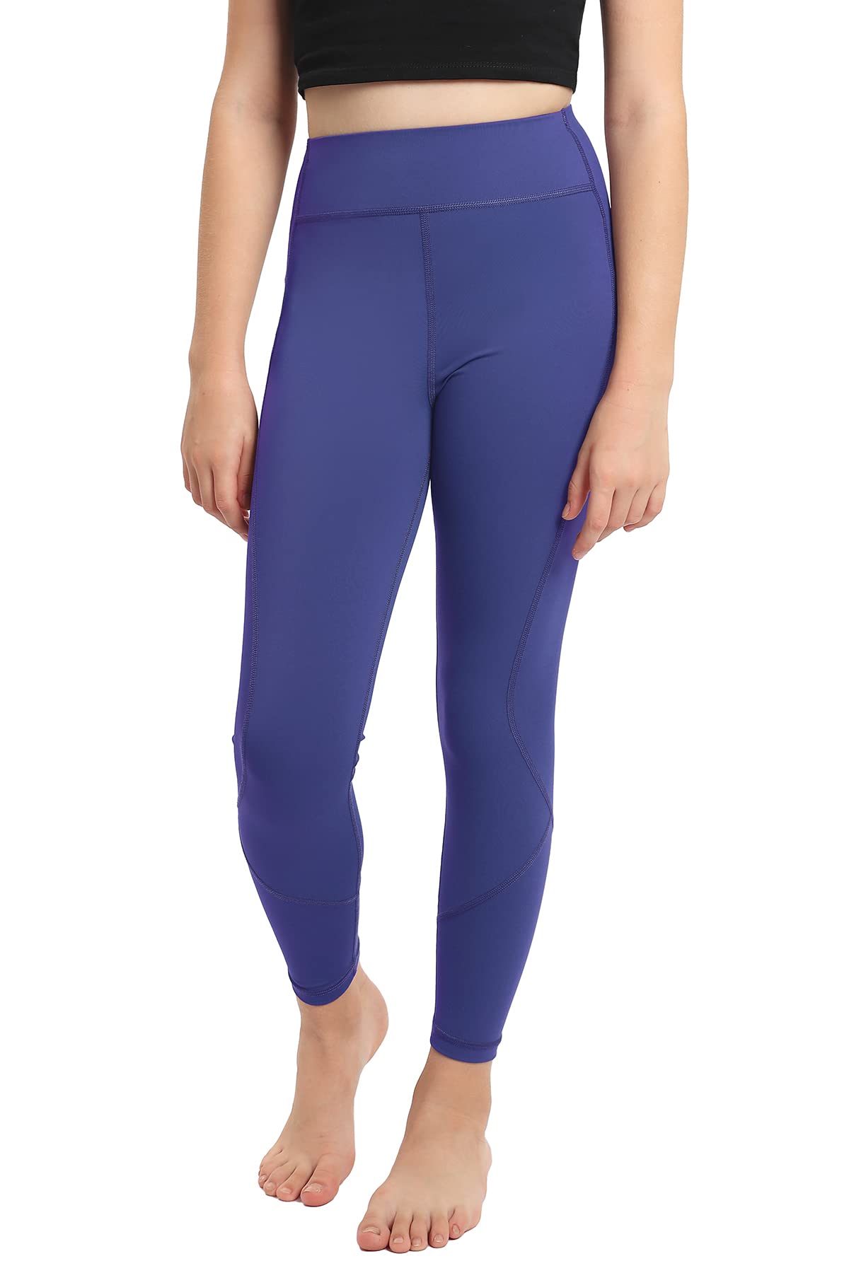 Purple Active Leggings, High Waisted Compression Tights, Body