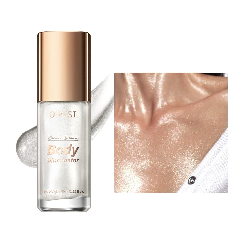 Body Shimmer Oil,Body Shimmer Luminizer for Face & Body,Waterproof  Moisturizing Face Brighten Glow Illuminator,Body Highlighter Shine Glitter  Liquid