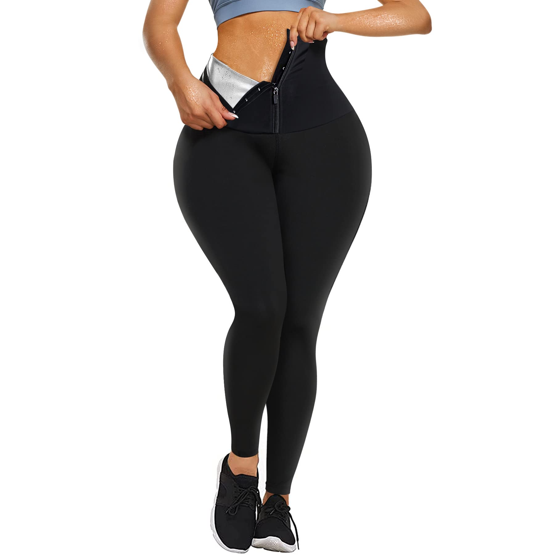Fashion Sauna Pants Shorts Women Weight Loss Sweat Leggings Workout Body  Shaper Waist Trainer Leggings Slimming Pants With On
