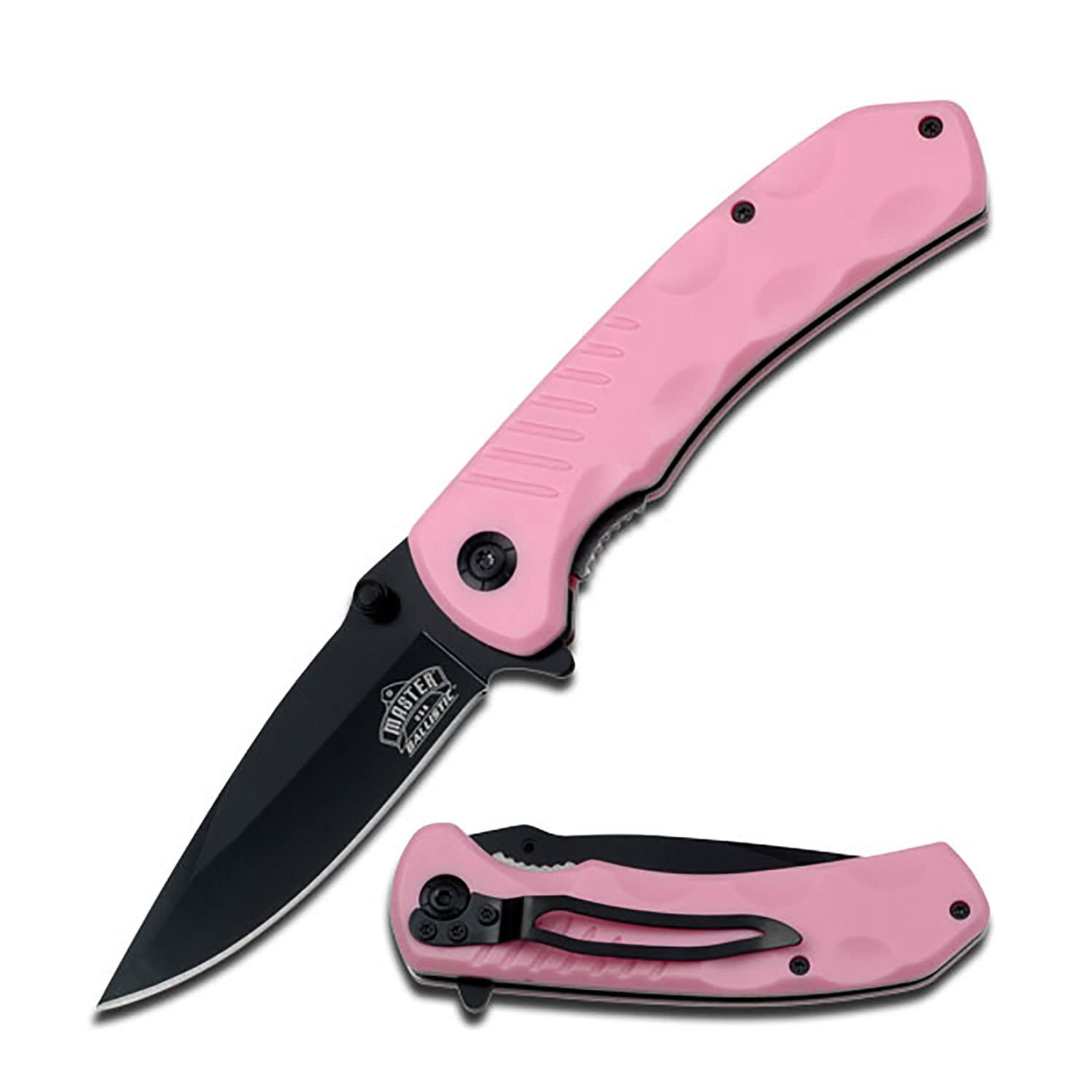 7” Pink Knife Spring Assisted Open Blade Folding Knife Pink Rose Pocket  Knife