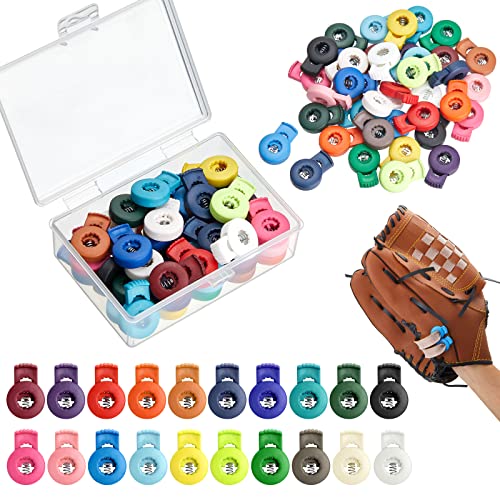 Hanaive 80 Pack Plastic Cord Locks for Drawstrings Sliding Single Hole  Spring Toggle Stopper Fastener Buttons for Glove Mixed Colors