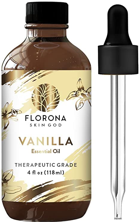 Florona Vanilla Premium Quality Essential Oil - 4 fl oz, for Hair, Skin,  Diffuser Aromatherapy, Soap & Candle Making