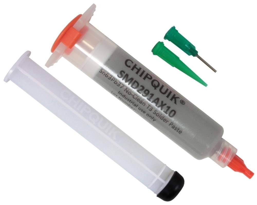 Chipquik SMD291AX10 Solder Paste Rework Syringe, SN63, 37Pb, 35 Gram