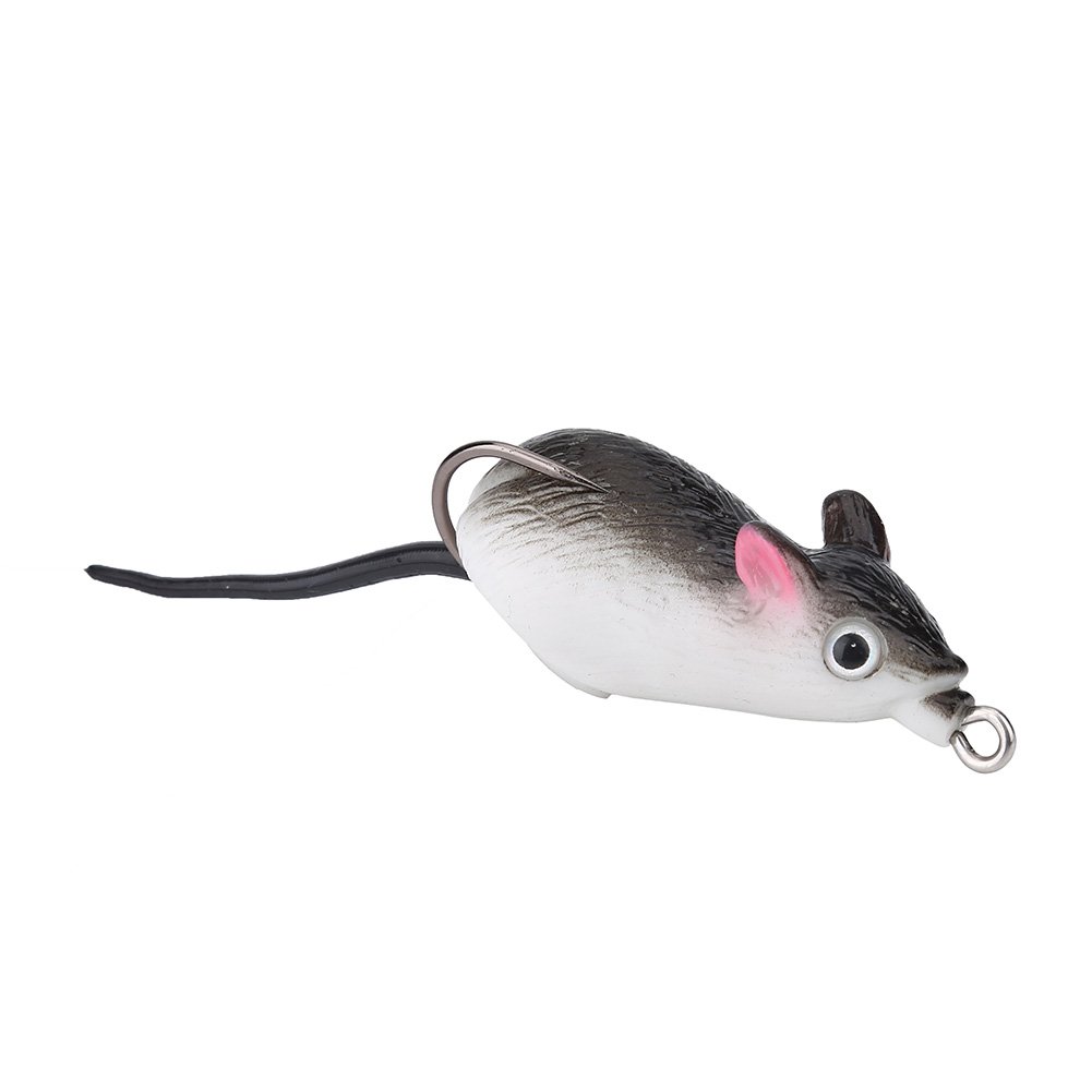 Mouse Rat Fishing Lure, 2pcs Freshwater Soft Rubber Mouse Mice Fishing Lures  Artificial Bait Top Water