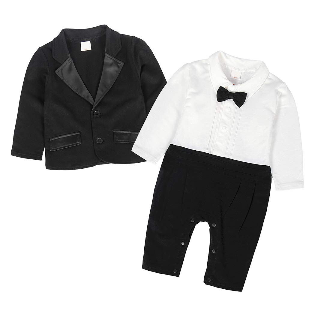 4 pc Gift Set Boy Baby Baptism Christening Baby Shower Black White Groom  Tailored Suit, Bow Tie, 100% Cotton Collar Shirt, Vest & Pants Trousers  gift | PoshCadillac